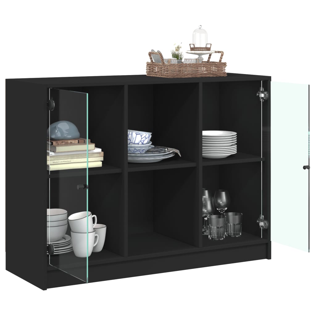 Dressoir 102x37x75,5 cm bewerkt hout zwart is nu te koop bij PeponiXL, paradijselijk wonen!