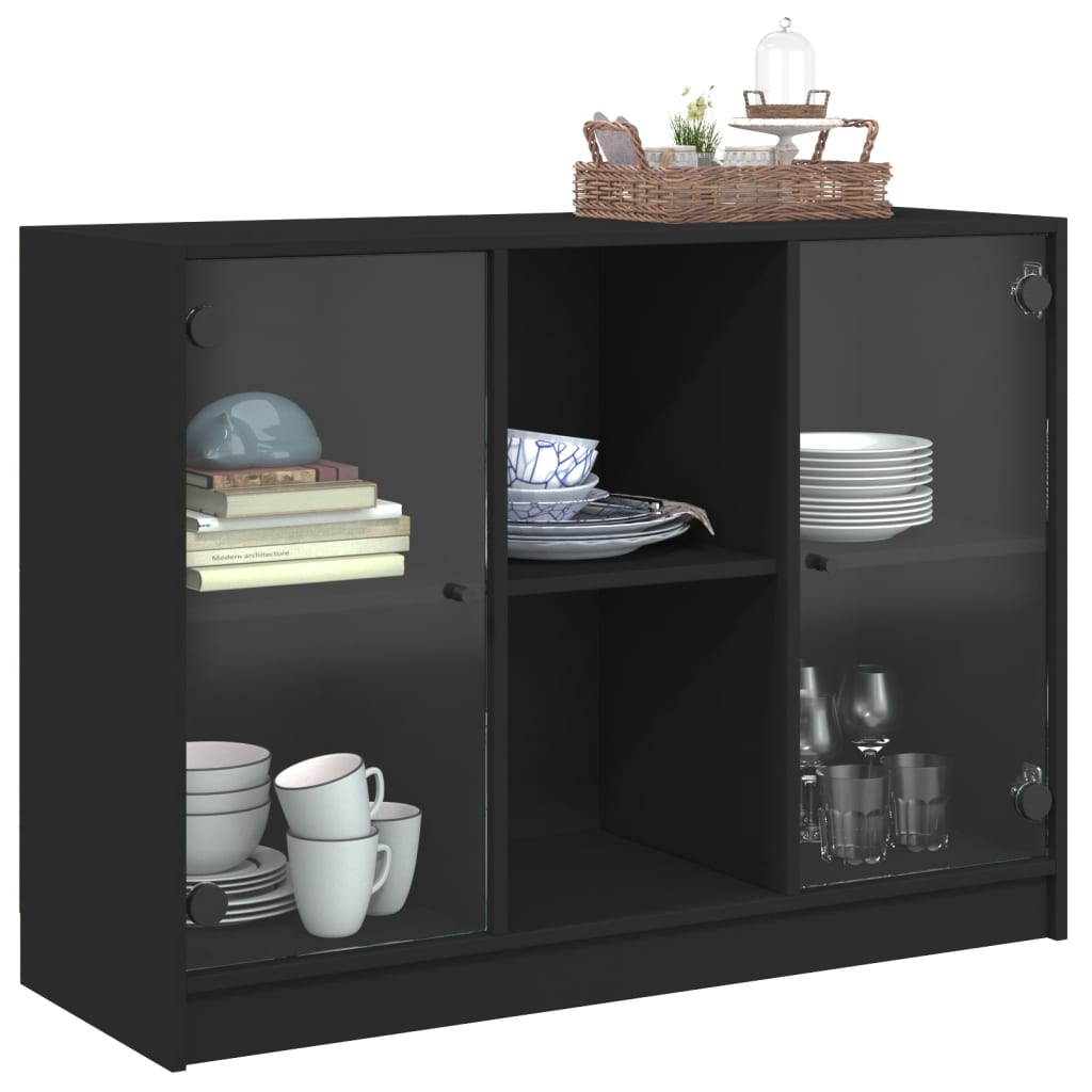 Dressoir 102x37x75,5 cm bewerkt hout zwart is nu te koop bij PeponiXL, paradijselijk wonen!