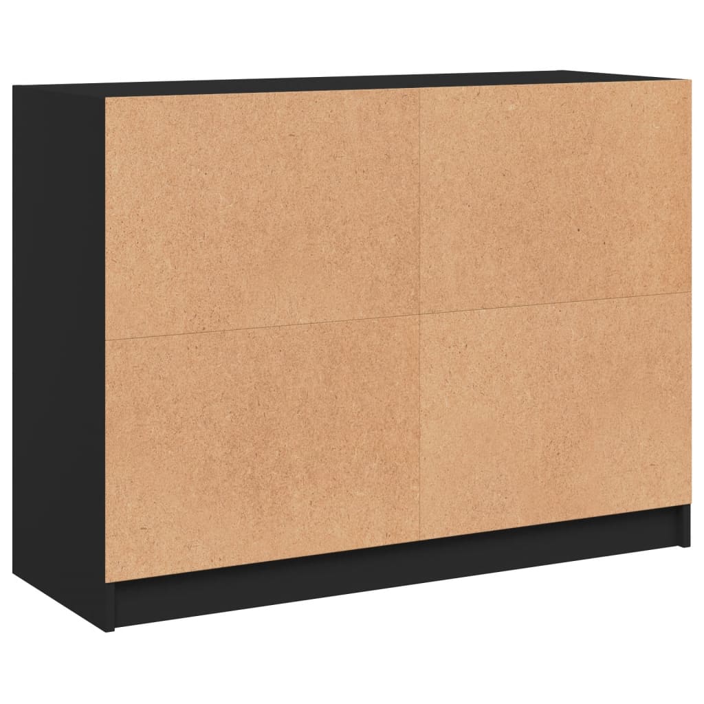 Dressoir 102x37x75,5 cm bewerkt hout zwart is nu te koop bij PeponiXL, paradijselijk wonen!