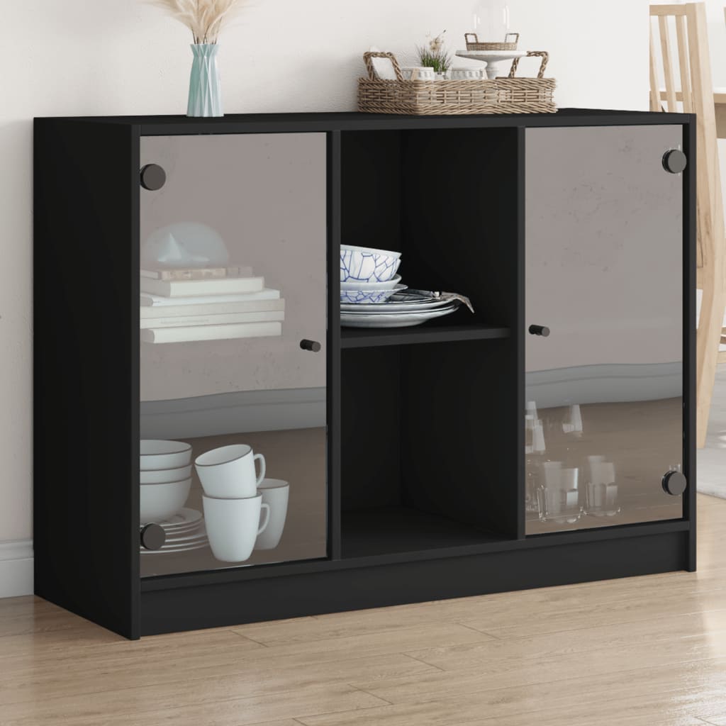 Dressoir 102x37x75,5 cm bewerkt hout zwart is nu te koop bij PeponiXL, paradijselijk wonen!