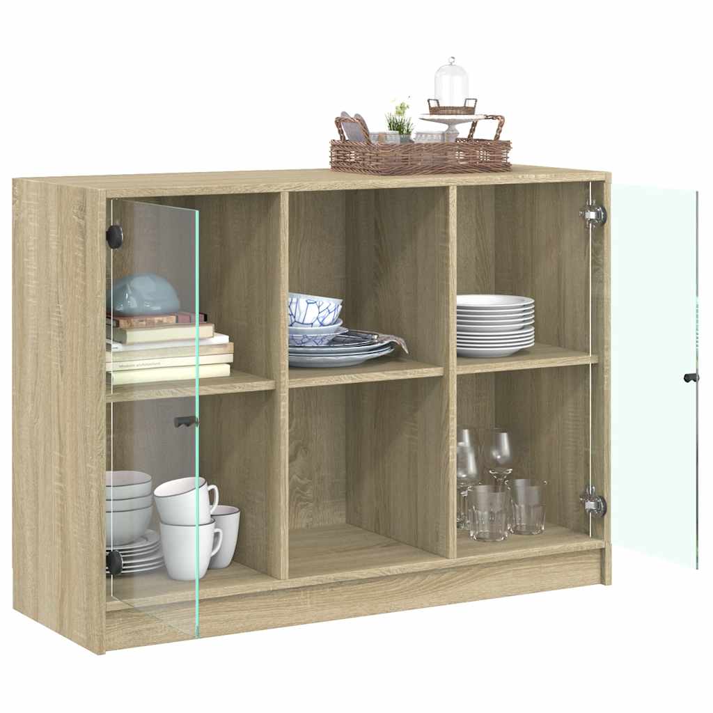 Dressoir 102x37x75,5 cm bewerkt hout sonoma eikenkleurig is nu te koop bij PeponiXL, paradijselijk wonen!