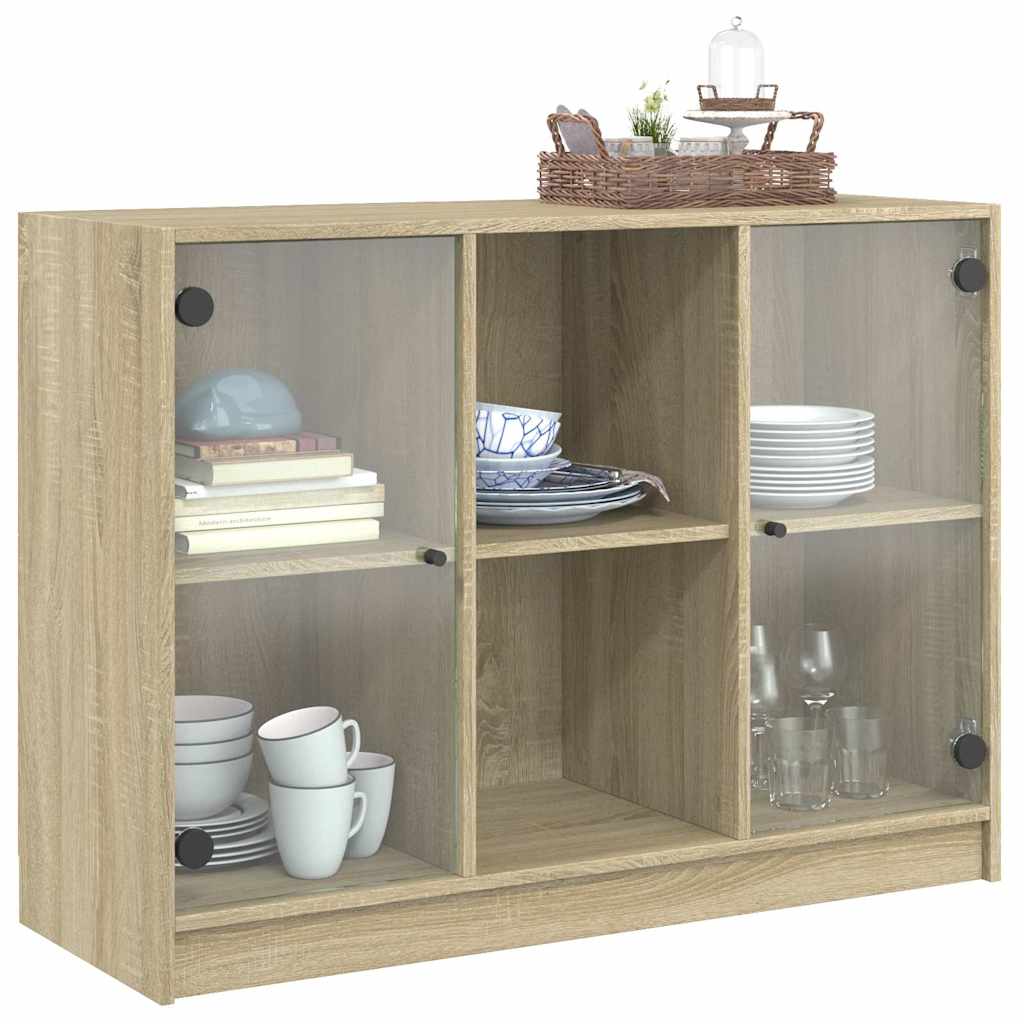 Dressoir 102x37x75,5 cm bewerkt hout sonoma eikenkleurig is nu te koop bij PeponiXL, paradijselijk wonen!