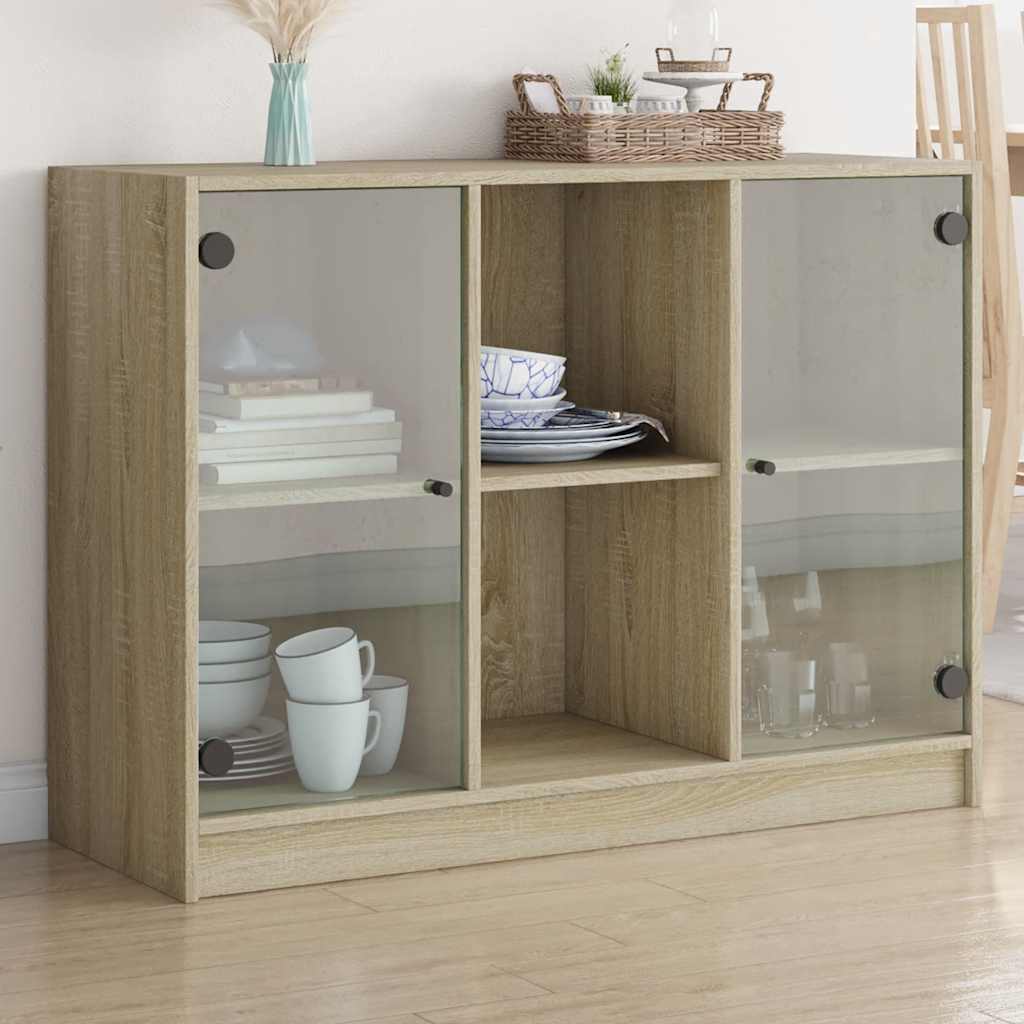 Dressoir 102x37x75,5 cm bewerkt hout sonoma eikenkleurig is nu te koop bij PeponiXL, paradijselijk wonen!