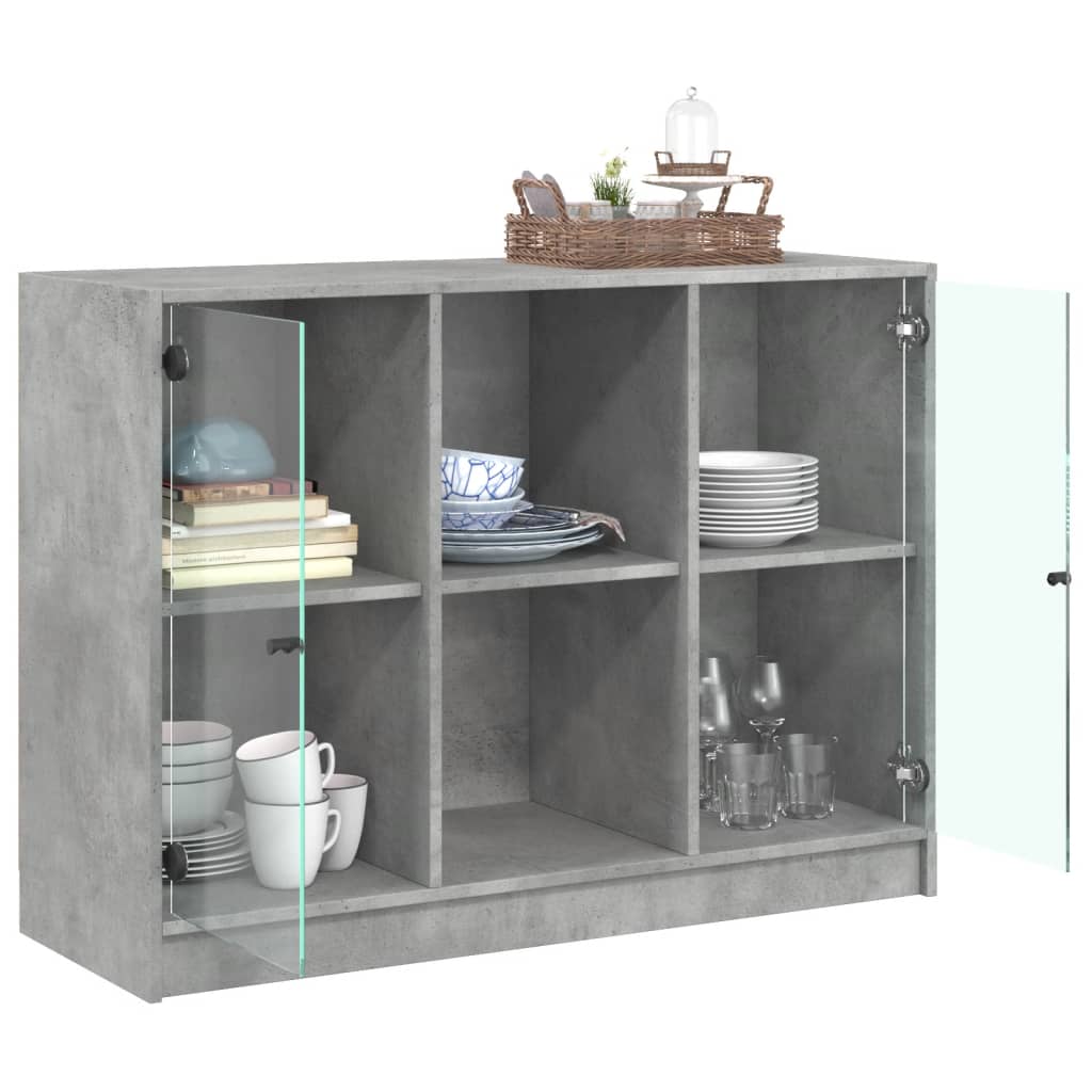 Dressoir 102x37x75,5 cm bewerkt hout betongrijs is nu te koop bij PeponiXL, paradijselijk wonen!