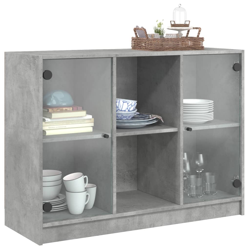 Dressoir 102x37x75,5 cm bewerkt hout betongrijs is nu te koop bij PeponiXL, paradijselijk wonen!