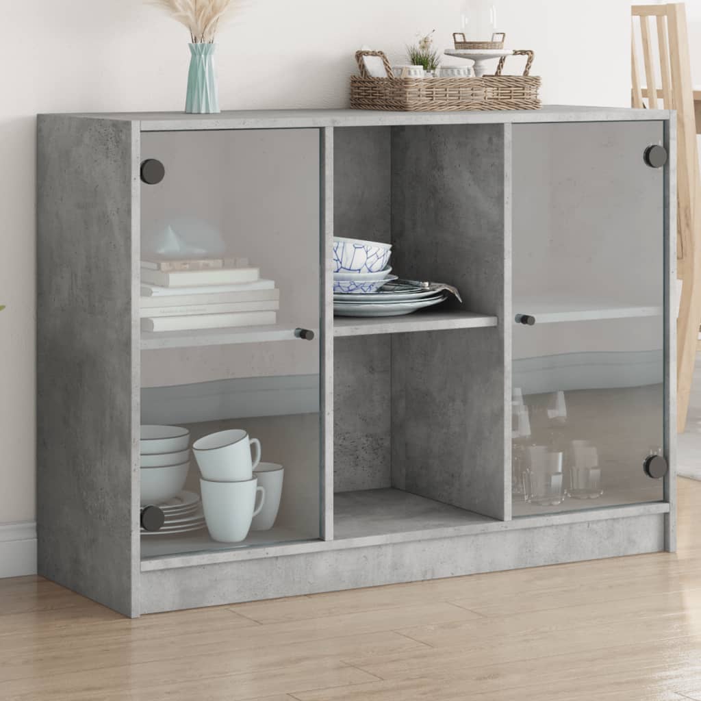 Dressoir 102x37x75,5 cm bewerkt hout betongrijs is nu te koop bij PeponiXL, paradijselijk wonen!