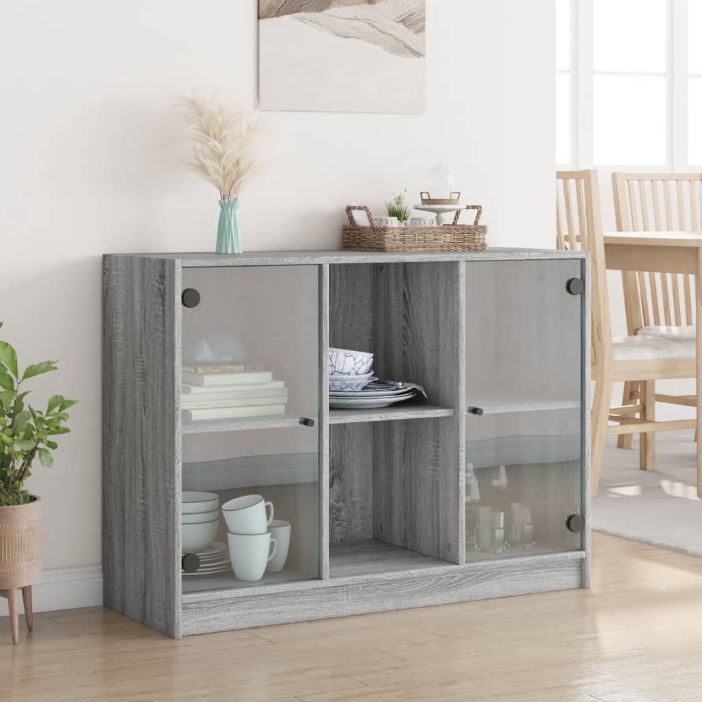 Dressoir 102x37x75,5 cm bewerkt hout grijs sonoma eikenkleurig is nu te koop bij PeponiXL, paradijselijk wonen!