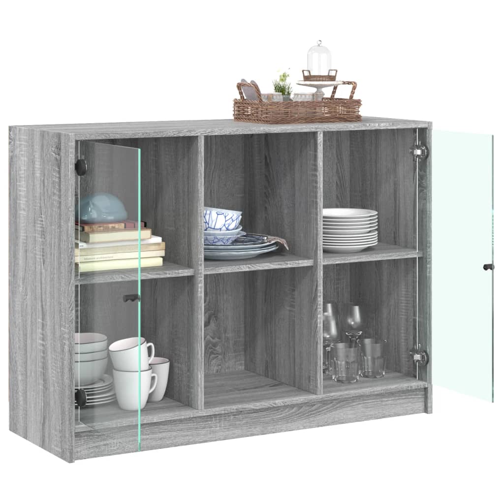 Dressoir 102x37x75,5 cm bewerkt hout grijs sonoma eikenkleurig is nu te koop bij PeponiXL, paradijselijk wonen!