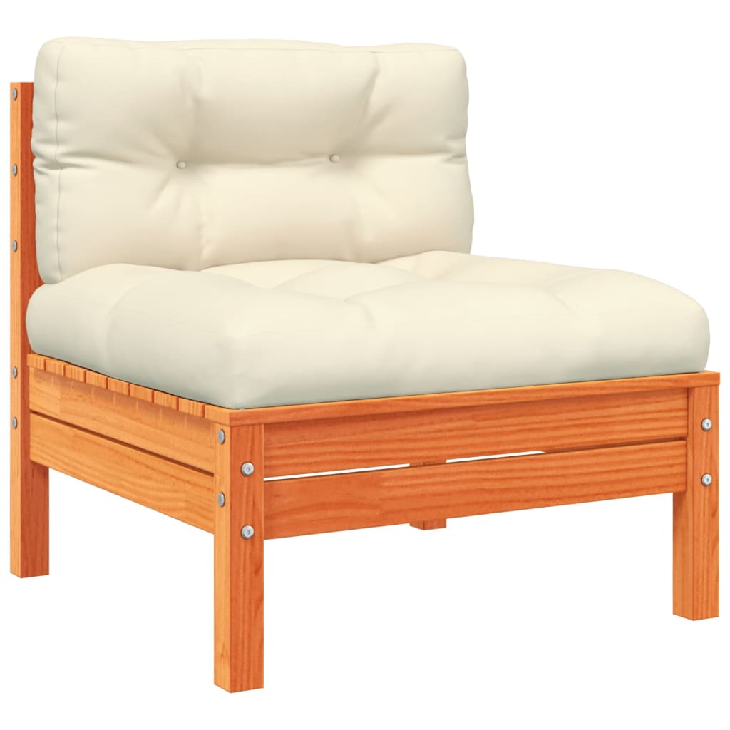 5-delige Loungeset met kussens massief grenenhout wasbruin is nu te koop bij PeponiXL, paradijselijk wonen!