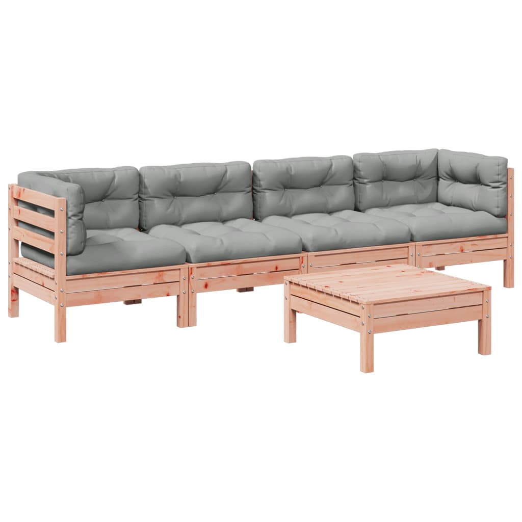 5-delige Loungeset met kussens massief douglas vurenhout is nu te koop bij PeponiXL, paradijselijk wonen!