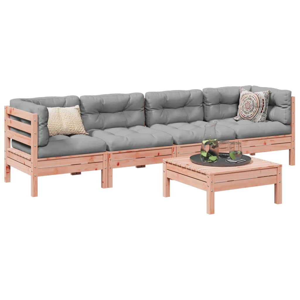 5-delige Loungeset met kussens massief douglas vurenhout is nu te koop bij PeponiXL, paradijselijk wonen!