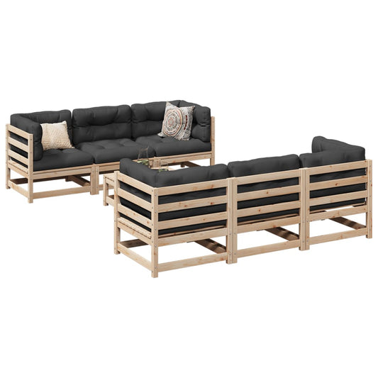 7-delige Loungeset met kussens massief grenenhout is nu te koop bij PeponiXL, paradijselijk wonen!