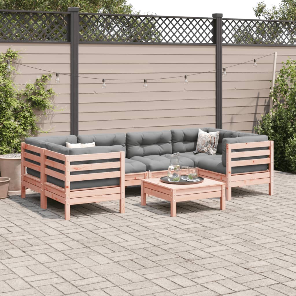 7-delige Loungeset met kussens massief douglas vurenhout is nu te koop bij PeponiXL, paradijselijk wonen!
