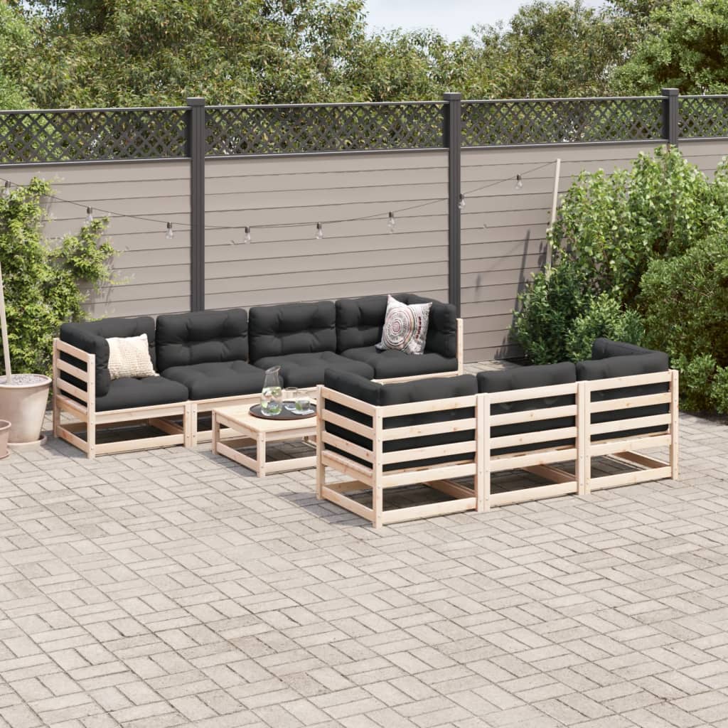 8-delige Loungeset met kussens massief grenenhout is nu te koop bij PeponiXL, paradijselijk wonen!