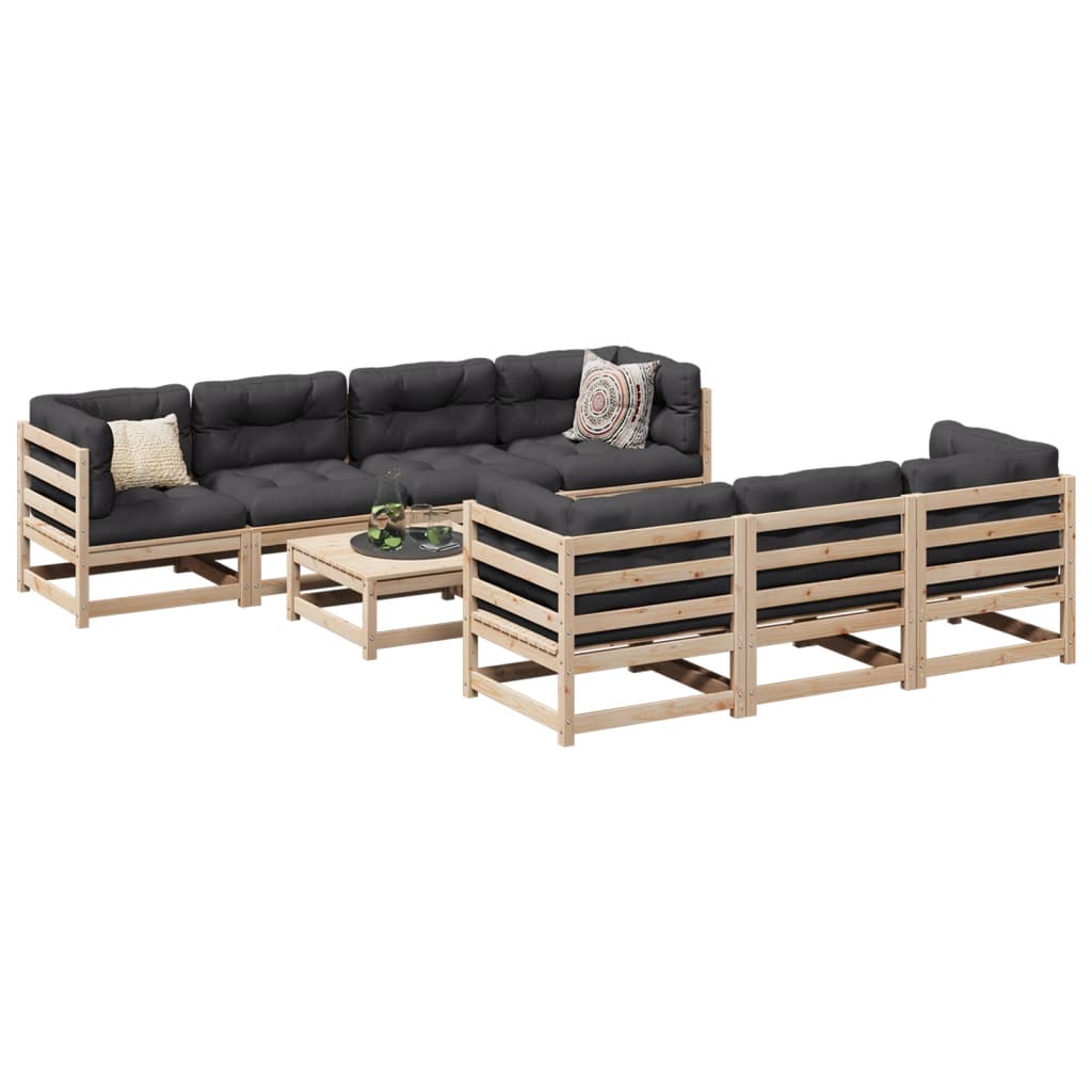 8-delige Loungeset met kussens massief grenenhout is nu te koop bij PeponiXL, paradijselijk wonen!