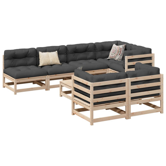 8-delige Loungeset met kussens massief grenenhout is nu te koop bij PeponiXL, paradijselijk wonen!