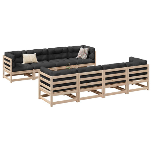 9-delige Loungeset met kussens massief grenenhout is nu te koop bij PeponiXL, paradijselijk wonen!