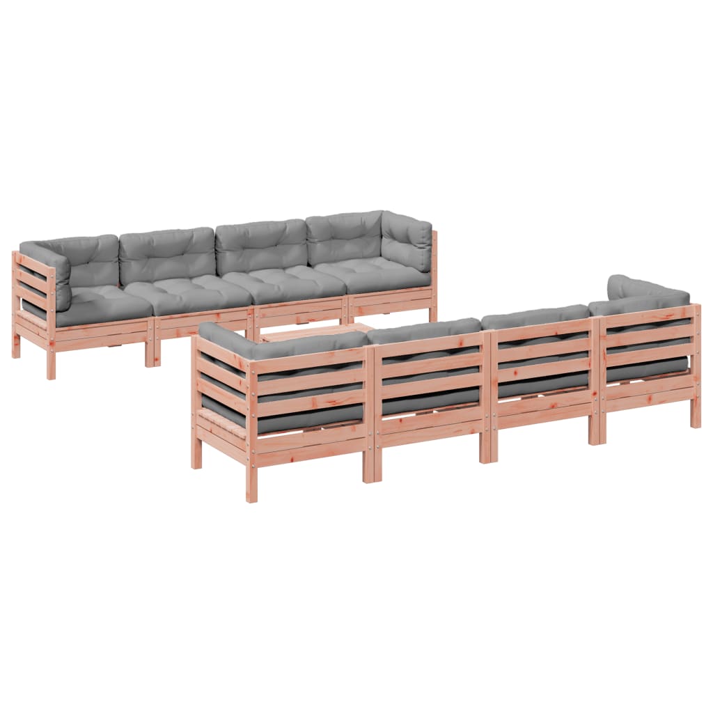 9-delige Loungeset met kussens massief douglas vurenhout is nu te koop bij PeponiXL, paradijselijk wonen!