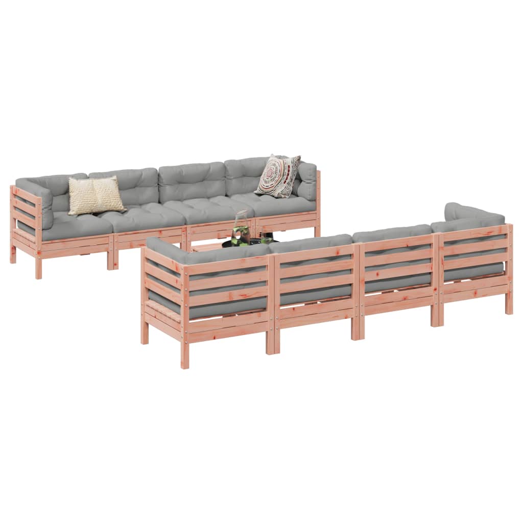 9-delige Loungeset met kussens massief douglas vurenhout is nu te koop bij PeponiXL, paradijselijk wonen!