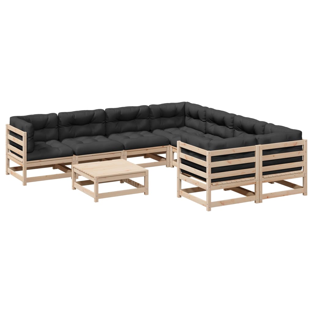 9-delige Loungeset met kussens massief grenenhout is nu te koop bij PeponiXL, paradijselijk wonen!