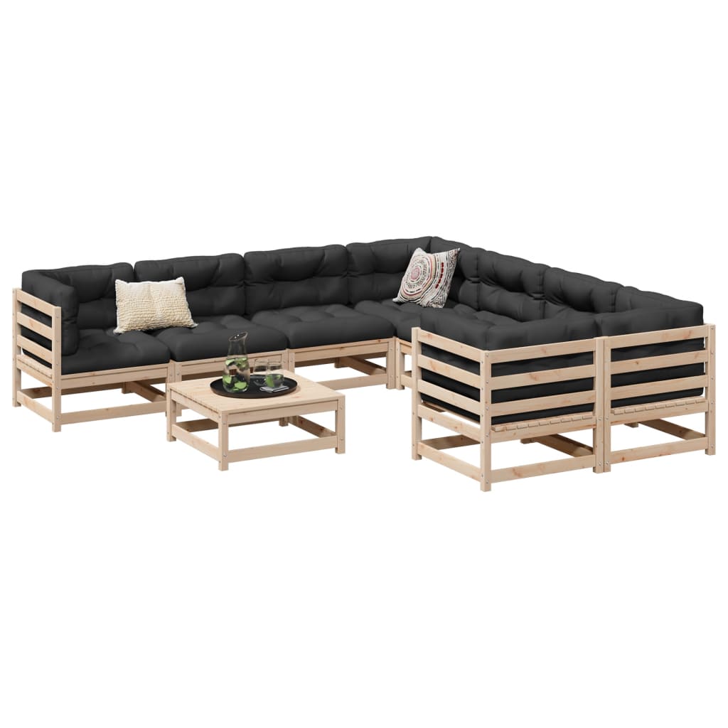 9-delige Loungeset met kussens massief grenenhout is nu te koop bij PeponiXL, paradijselijk wonen!