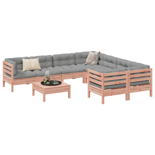 9-delige Loungeset met kussens massief douglas vurenhout is nu te koop bij PeponiXL, paradijselijk wonen!