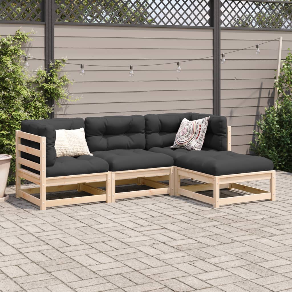 4-delige Loungeset massief grenenhout is nu te koop bij PeponiXL, paradijselijk wonen!