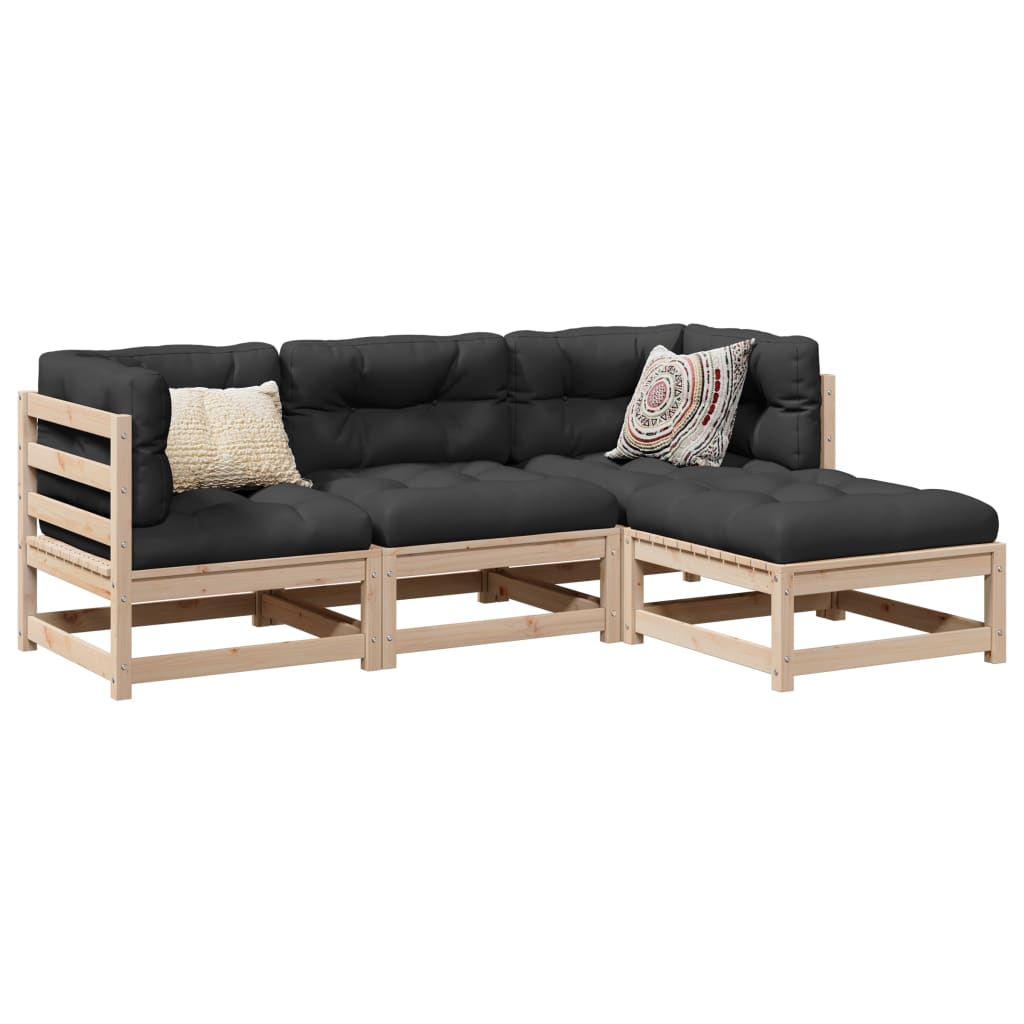 4-delige Loungeset massief grenenhout is nu te koop bij PeponiXL, paradijselijk wonen!