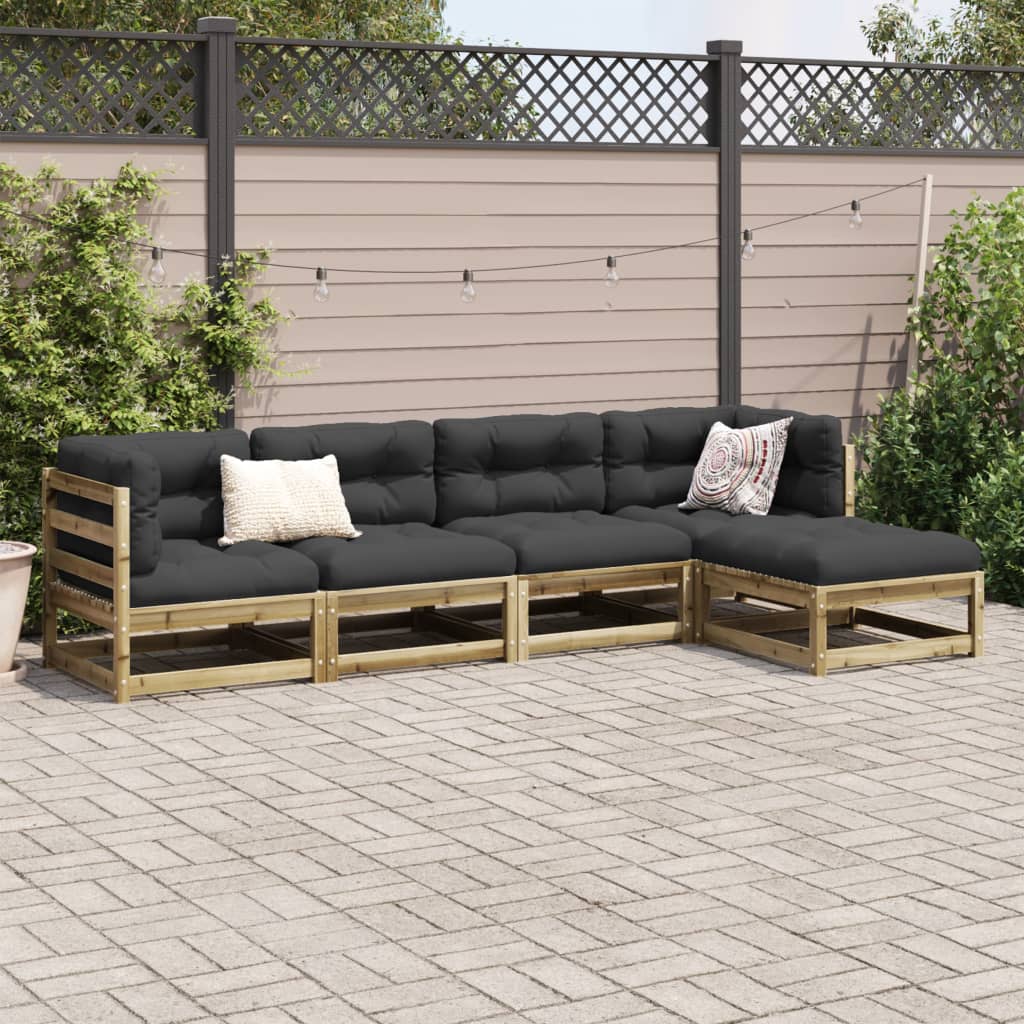 5-delige Loungeset geïmpregneerd grenenhout is nu te koop bij PeponiXL, paradijselijk wonen!