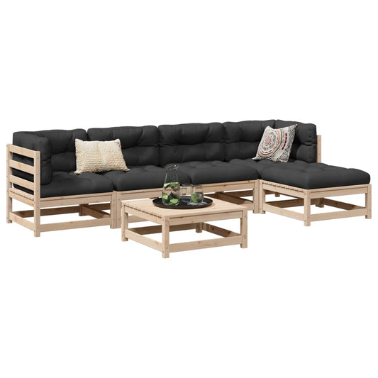 6-delige Loungeset massief grenenhout is nu te koop bij PeponiXL, paradijselijk wonen!