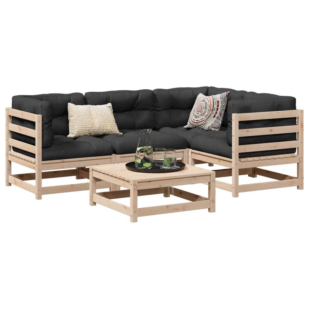 5-delige Loungeset massief grenenhout is nu te koop bij PeponiXL, paradijselijk wonen!