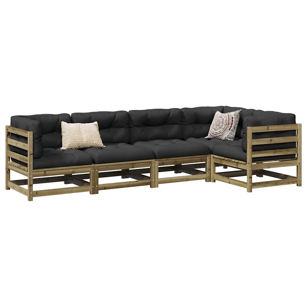 5-delige Loungeset geïmpregneerd grenenhout is nu te koop bij PeponiXL, paradijselijk wonen!