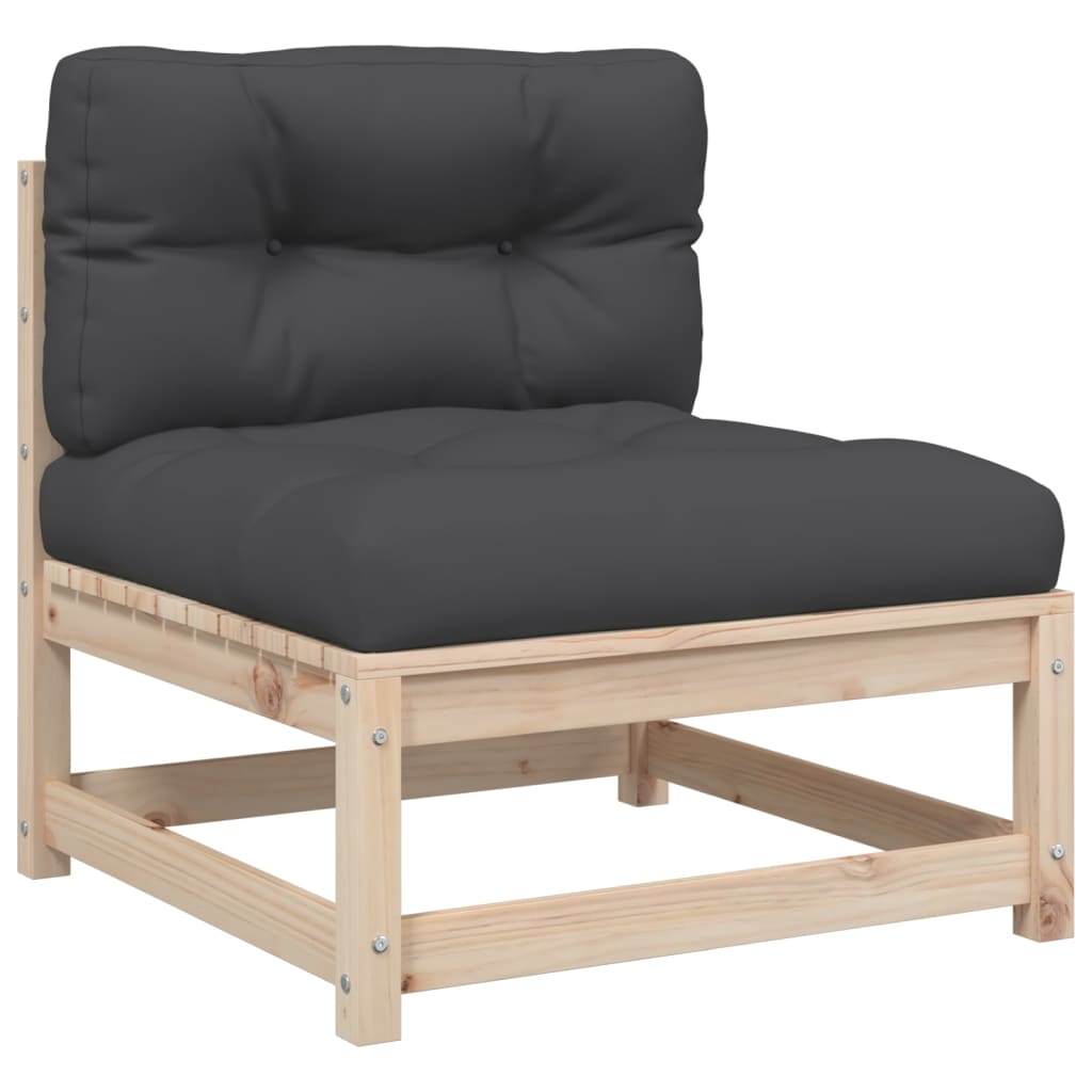 5-delige Loungeset met kussens massief grenenhout