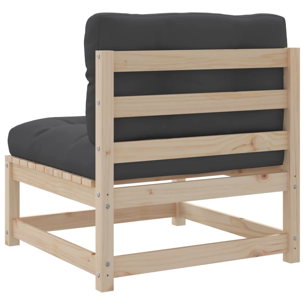 5-delige Loungeset met kussens massief grenenhout