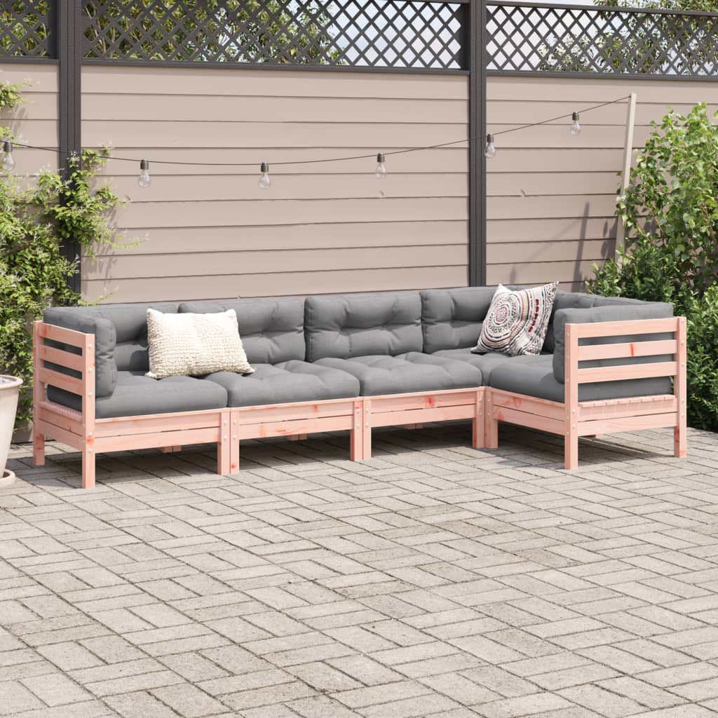 5-delige Loungeset met kussens massief douglas vurenhout is nu te koop bij PeponiXL, paradijselijk wonen!