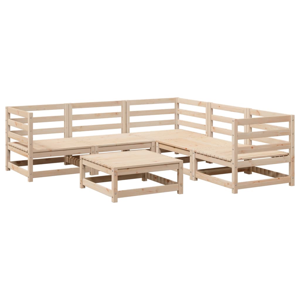 6-delige Loungeset massief grenenhout