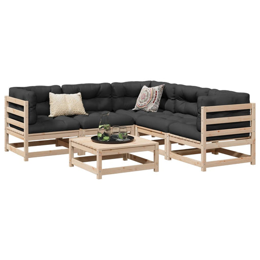 6-delige Loungeset massief grenenhout is nu te koop bij PeponiXL, paradijselijk wonen!