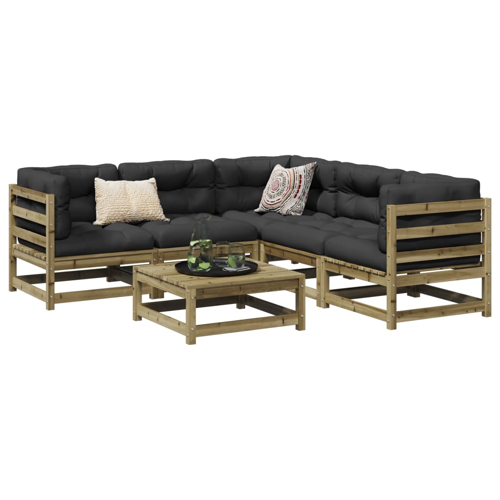 6-delige Loungeset geïmpregneerd grenenhout is nu te koop bij PeponiXL, paradijselijk wonen!