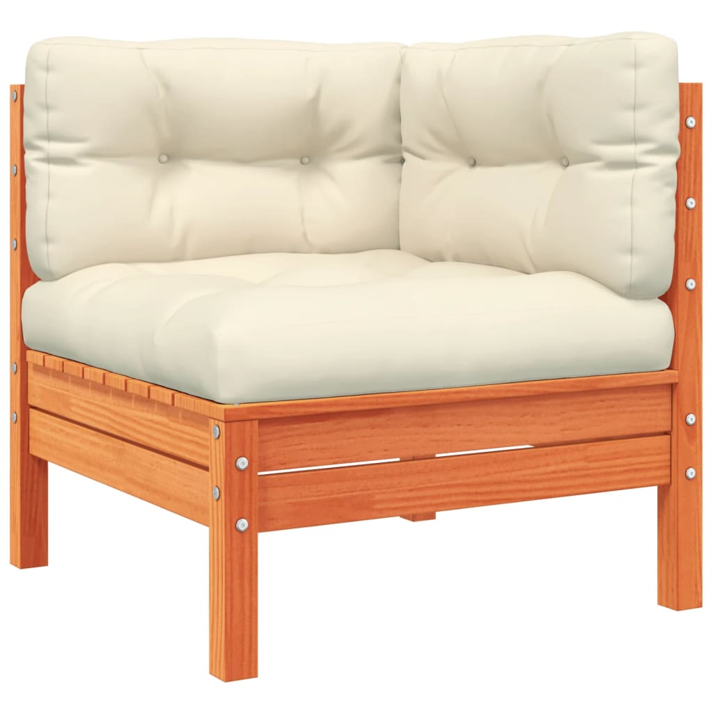 6-delige Loungeset met kussens massief grenenhout wasbruin is nu te koop bij PeponiXL, paradijselijk wonen!