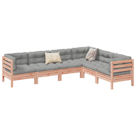 6-delige Loungeset met kussens massief douglas vurenhout is nu te koop bij PeponiXL, paradijselijk wonen!