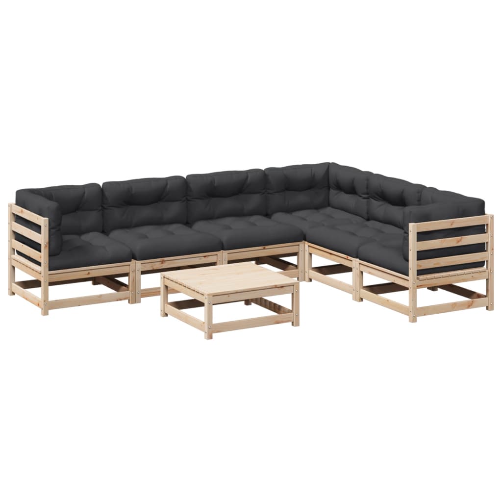 7-delige Loungeset met kussens massief grenenhout is nu te koop bij PeponiXL, paradijselijk wonen!