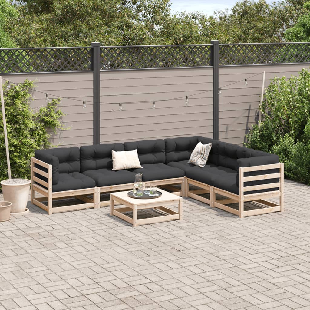 7-delige Loungeset met kussens massief grenenhout is nu te koop bij PeponiXL, paradijselijk wonen!