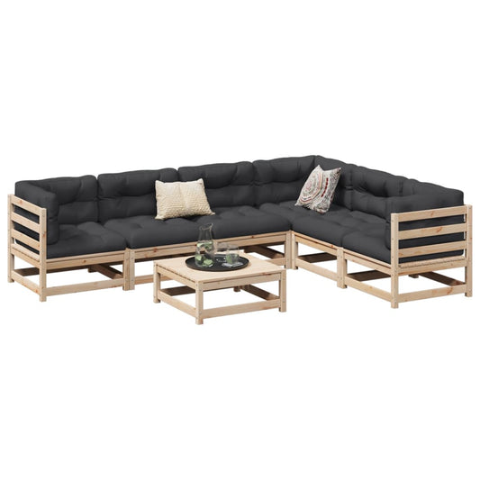7-delige Loungeset met kussens massief grenenhout is nu te koop bij PeponiXL, paradijselijk wonen!