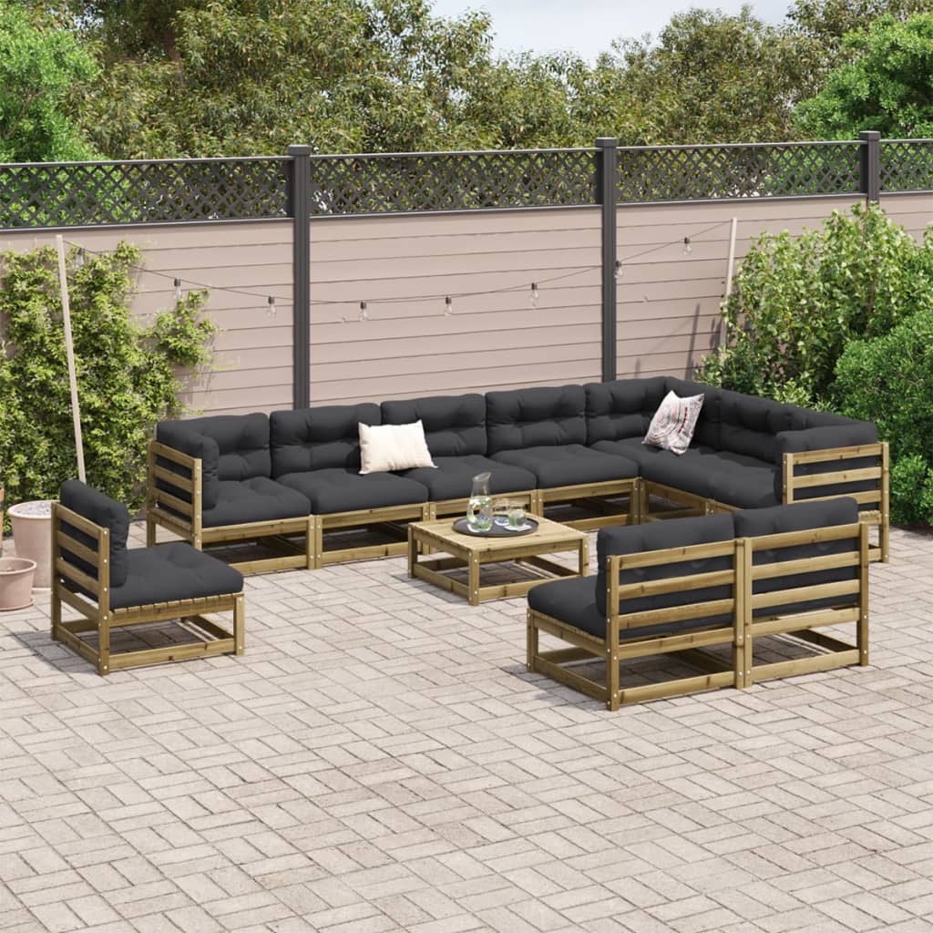 11-delige Loungeset geïmpregneerd grenenhout is nu te koop bij PeponiXL, paradijselijk wonen!