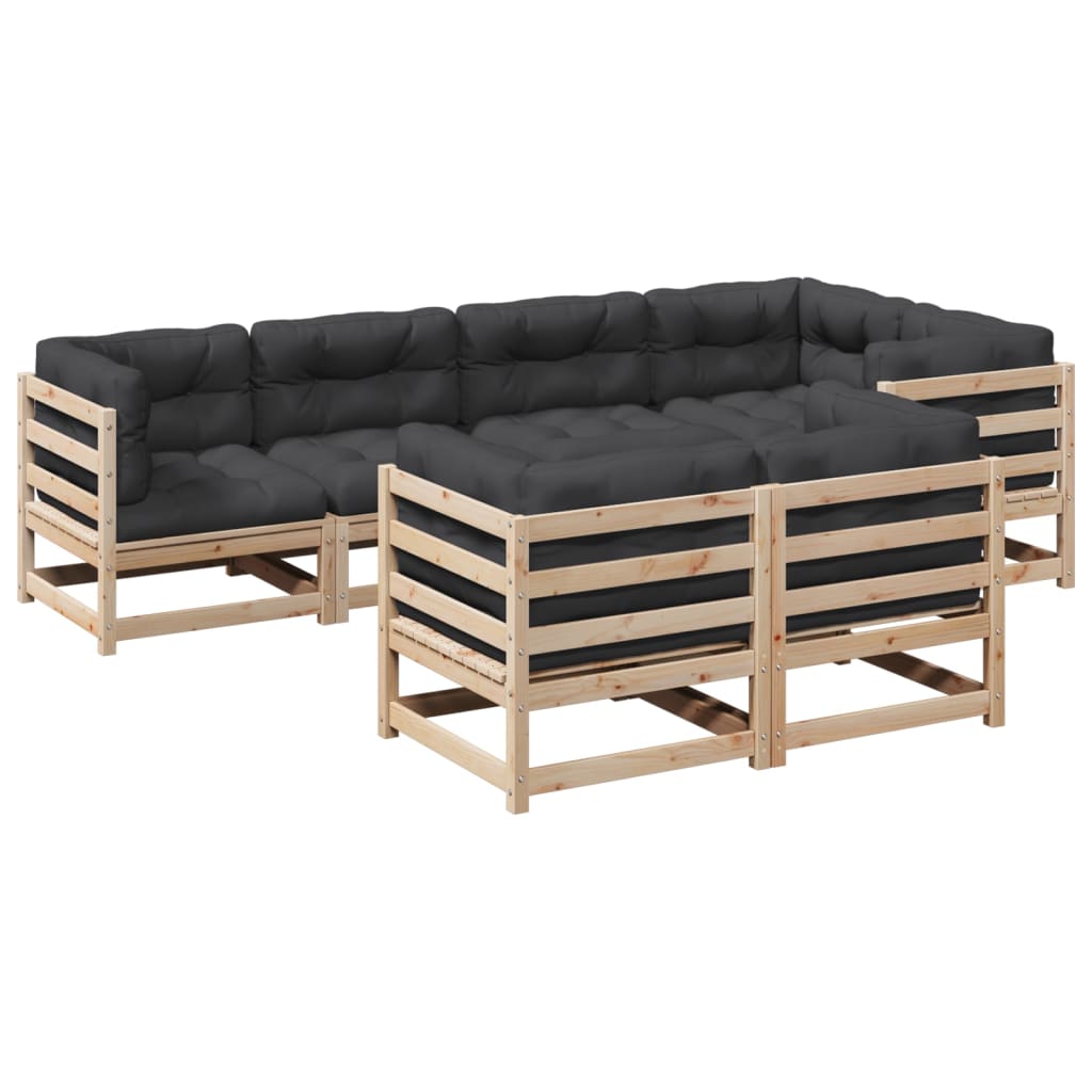 7-delige Loungeset met kussens massief grenenhout is nu te koop bij PeponiXL, paradijselijk wonen!