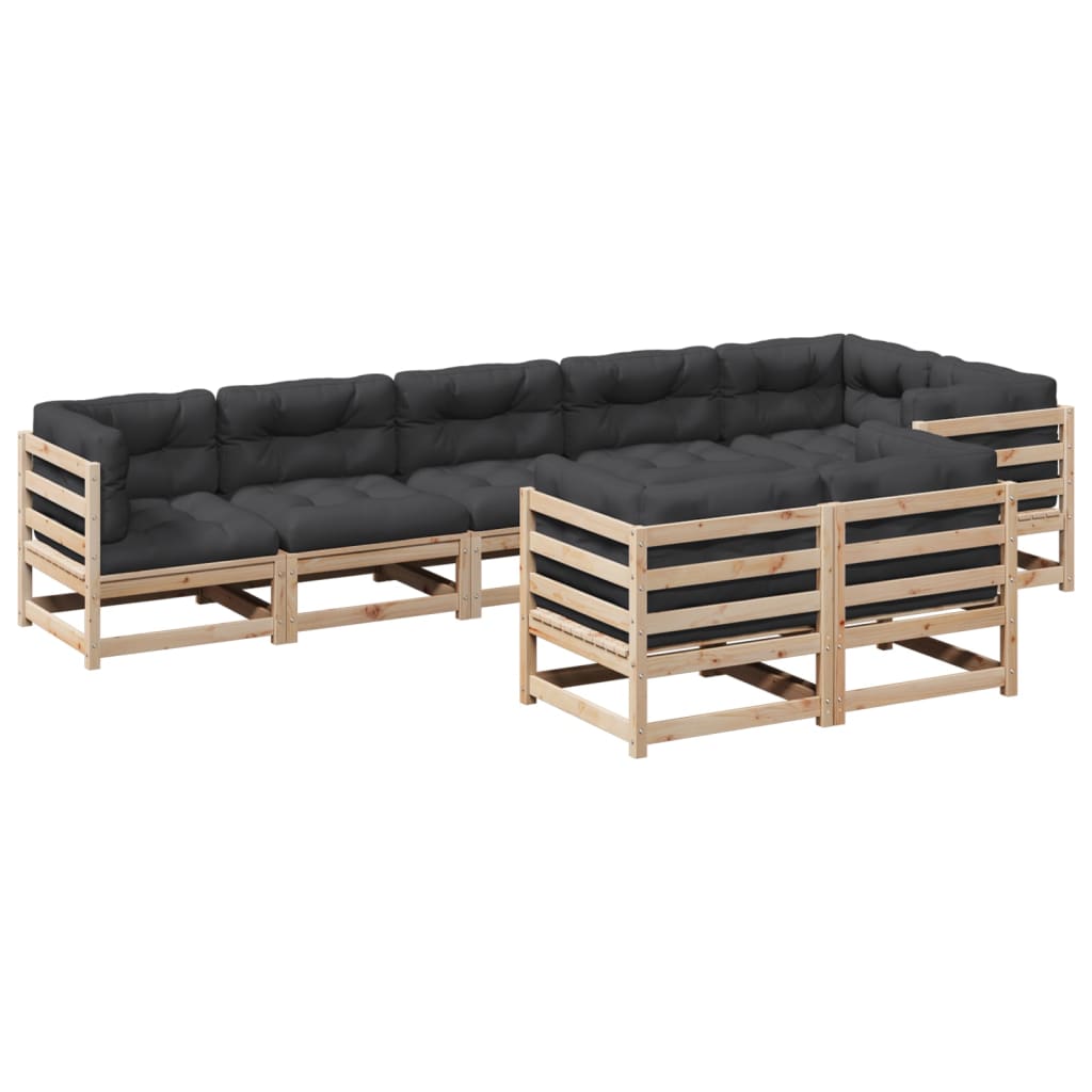 8-delige Loungeset met kussens massief grenenhout is nu te koop bij PeponiXL, paradijselijk wonen!