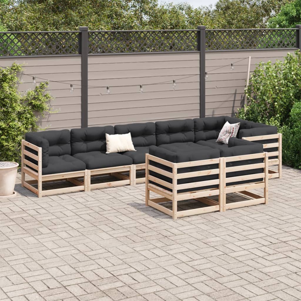 8-delige Loungeset met kussens massief grenenhout is nu te koop bij PeponiXL, paradijselijk wonen!