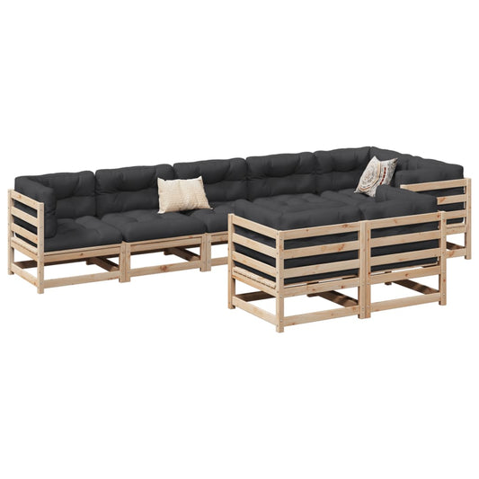8-delige Loungeset met kussens massief grenenhout is nu te koop bij PeponiXL, paradijselijk wonen!