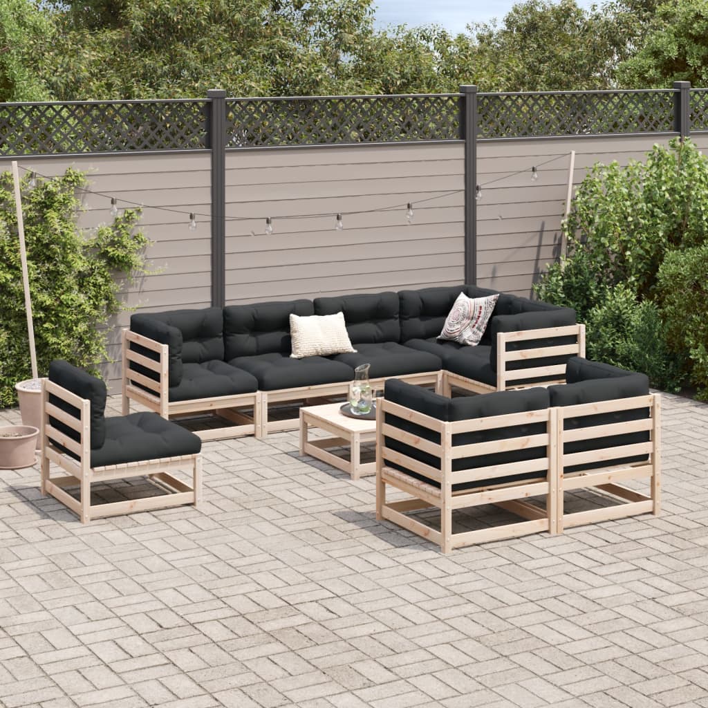 9-delige Loungeset met kussens massief grenenhout is nu te koop bij PeponiXL, paradijselijk wonen!