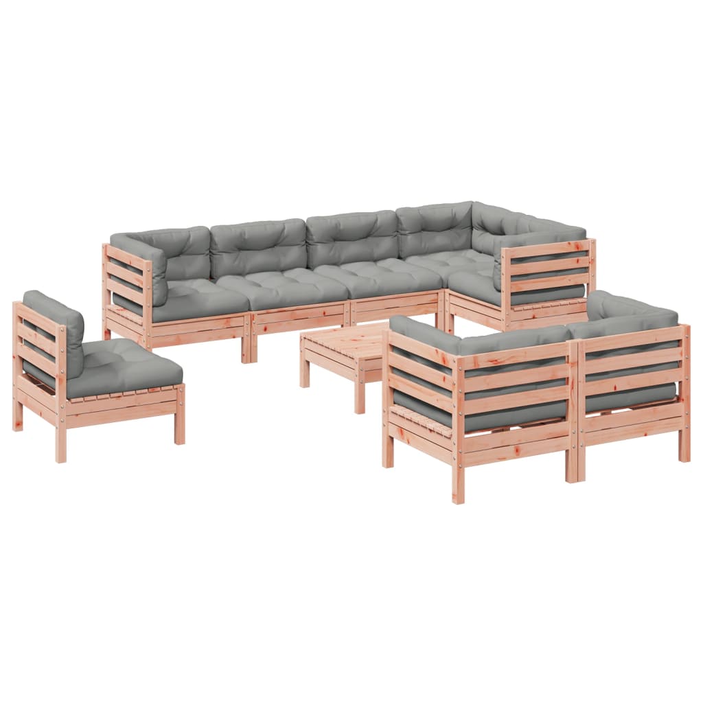 9-delige Loungeset met kussens massief douglas vurenhout is nu te koop bij PeponiXL, paradijselijk wonen!